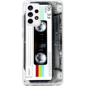 Compatible with Samsung Galaxy A52, Slim Dual Cool Retro Cassette Music Shockproof Bumper Protective Soft Phone Cases Cover for Samsung Galaxy A52 4G & 5G 90s