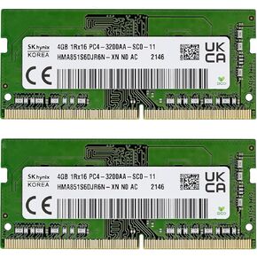 Timetec Hynix 8GB KIT(2x4GB) DDR4 3200MHz PC4-25600 Non-ECC Unbuffered 1.2V CL22 1Rx16 Single Rank 260 Pin SODIMM Compatible with AMD and Intel Gaming Laptop Notebook PC Computer Memory RAM Module