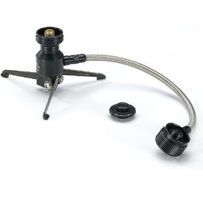 CAMPINGMOON Remote Camping Stove Hose Adapter 2 Outlets Stand Type EN417 Lindal Valve Standard Canister Black BKZ23-OD