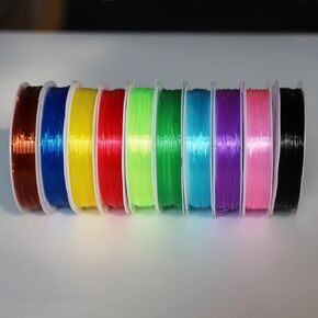 10 pcs 0.6mm(0.024inch) Fly Tying Rib Round Larvae Nymph Ribbing Clear Stretch Body Fly Tying Line Thread Materials