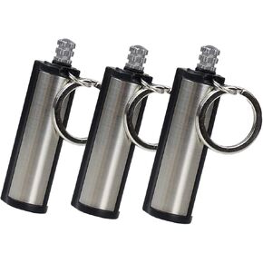 6PCS Fire Starter Lighter Waterproof Flint Match, Permanent Match with Keychain Outdoor Camping Survival Refillable Lighter(Without Fluid) (6)