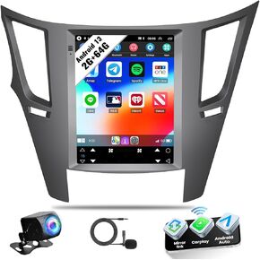SIXWIN 2G+64G Android Car Stereo for Subaru Outback Legacy 2010-2014 9.7 Inch Touch Screen Car Radio with Wireless Apple Carplay Android Auto GPS Navigation Bluetooth FM WiFi HiFi Backup Camera MIC