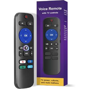 Voice Remote Control TV for Roku Stick Remote Replacement, Replacement TV Remote Compatible with Roku Steaming Sticks, Streaming Players, Audio and TV