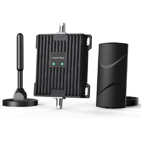 Cell Phone Signal Booster for Car, SUV and Truck | Boosts 5G 4G LTE Data & Volte on Band 12/13/17 | Omni-Directional Roof Antenna Easy Installation | FCC Approved