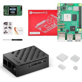 RasTech Raspberry Pi 5 Kit 8GB RAM with Pi5 Case,Heat Sinks,Srewdriver and Raspberry Pi 5 8GB Board Included