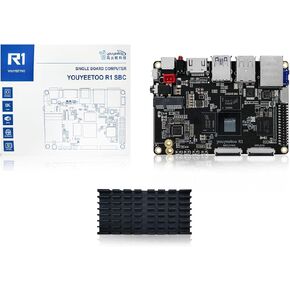youyeetoo R1 Single Board Computer -Basic Rockchip RK3588S -6 Tops NPU & 8K Display -Support HDMI 2.1, SATA 3.0, PCIe 2.0 SSD, USB Host x5, Onboard NFC -AIoT Control/NAS (8GB RAM+64GB eMMC)