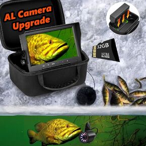 [2025 Upgraded] Underwater Fishing Camera - [No Slide Off] FishPRO® 7'' Ice Fishing Camera Underwater w/Bracket, 24pcs Light, 4,500mAh, Portable Fish Finder Ice Fish Gifts for Men, 50FT Cable