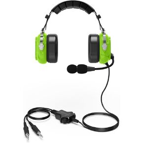 WODASEN Aviation Headset for Pilots Student Flight School Headsets with Mono and Stereo Passive Noise Reduction Boom Mic Noise Cancelling Microphone Headphones