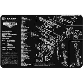 TekMat Gun Cleaning Mat for use with Beretta 92-M9 , Black