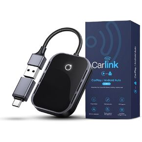 Carlink Wireless CarPlay & Android Auto Adapter for iPhone & Android - USB-C, No Latency, Seamless Multi-User Connection (iOS 10+, Bluetooth Car Stereo Support)