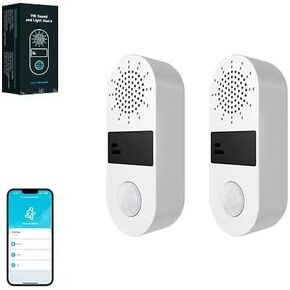 Tuya Sound & Strobe Light Alarm Smart PIR Motion Detector Alert with 130db Sound Security Siren Light 4 Alarm Modes Home Security System Compatible with Alexa/Google Assistant (1)