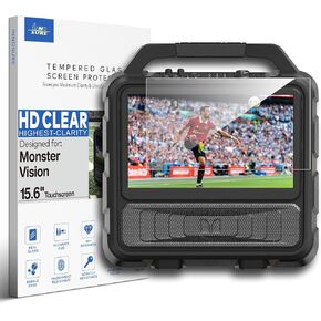 Premium Tempered Glass Screen Protector designed for Monster Vision Portable TV Entertainment System 15.6" Display Touchscreen 9H Anti Scratch (HD Clear)
