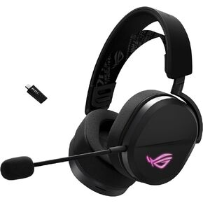 ASUS ROG Pelta Wireless Gaming Headset (BT, ROG SpeedNova 2.4GHz, USB-C, Lightweight 309g, 50mm ROG Titanium-Plated Drivers, 10mm Super-Wideband Mic, RGB, 70HR Battery, for PC, Switch, PS5)- Black
