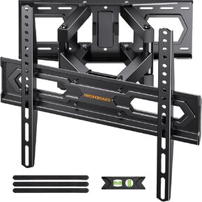 Full Motion 32-65 inch TV Wall Mount 55 TV Bracket, Dual articulating Arms TV Mount, Tilt Swivel Extension Level, Max VESA 400x400mm, 16" Studs, 110 lbs