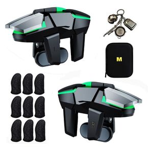 13 in 1 Mobile Phone Gaming Triggers Combo Kits for iPhones/Android Phones, Mobile Phone Game Controller for PUBG Mobile/Call of Duty/Apex (Metal)