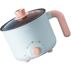 Electric Cooker, Mini Rapid Heating Electric Cooking Pot Anti Dry Burning Simple Operation for School (Non Stick (with Stainless Steel Steam Pot))