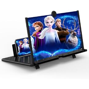 20" Screen Magnifier,3D HD Mobile Phone Magnifier Projector Screen for Movies, Videos, and Gaming,Foldable Phone Stand with Screen Amplifier,Supports All Smartphones (Black 20inch)