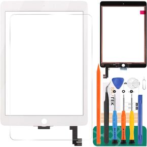 for iPad Air 2 Touch Screen Replacement for iPad Air 2nd Gen 9.7 Screen Replacement A1566 Digitizer Sensor A1567 Touch Digitizer Panel Glass No Home Button Repair Parts(No LCD,No Instructions) White
