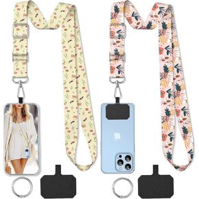 2 Pack Phone Lanyard Cell Phone Lanyard Crossbody Adjustable Phone Strap for Use Around the Neck Cell Phone Lanyard