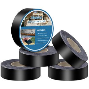 Butyl Joist Deck Tape for Decking 1-5/8""×50,5 Pack Weather-Resistant Deck Joist Tape Waterproof Flashing Tape, Self-Adhesive Joist Tape Decking for Wood Decks Joist Beams Roof, Black