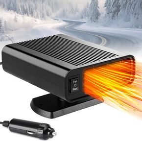 Portable Car Heater, 2025 New upgraded 12 Volt Heater Fast Heating Windscreen Defroster Defogger, 150W 2-in-1 Car Cigarette Lighter Heater and Cooling Fan for All Cars