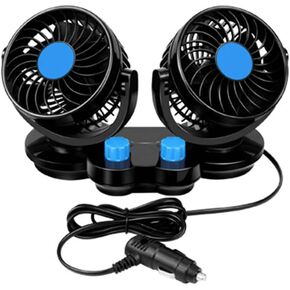 Double Switch Car Fan Flexible Dual head Car Fan Cooling Fan, Vehicle Fan Strong Wind Air Circulation Fan, fit for Cars Minivans Off-road Vehicles Trucks Forklifts, 12V/24V, 24V