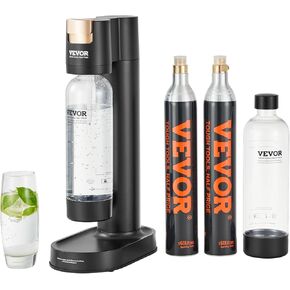 VEVOR Sparkling Water Maker, Soda Maker Machine for Home Carbonating, Soda Maker with 2 BPA-free 1L Bottles, 2 CO2 Cylinders(Not Contain CO2 GAS), Compatible with Mainstream Screw-in 60L CO2 Cylinder