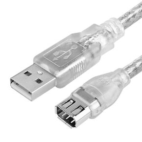 Herfair Firewire to USB Adapter 6-Pin IEEE 1394 Female to USB 2.0 Male Converter Cord Firewire 400 1394-a to USB Connector Cable for Connecting 6Pin Firewire Devices to USB Host (Transparent Shell)