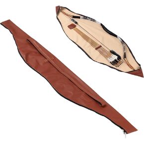 Archery Traditional Bow Case Longbow Case 60 Inch Leather Bow Bag for Longbow Recurve Bow