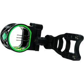 Archery 3-Pin Bow Sight - 0.019" Fiber, Brass Pin, Aluminum Machined - Right and Left Handed, with Hi-Vis Level for Archery, Hunting, Shooting