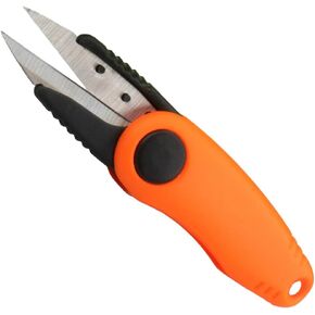 Foldable Stainless-Steel Scissors – Ultra Portable Scissors – 1 3/4" Blade with Hole to Keep on a Keychain or Lanyard – Orange