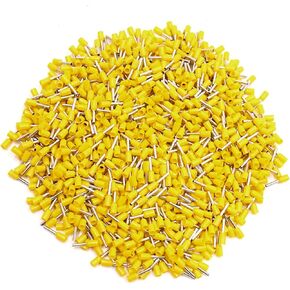 1000pcs AWG18 1mm2 Automotive Insulated Cord End Terminal Wire Ferrules Yellow Durable Material