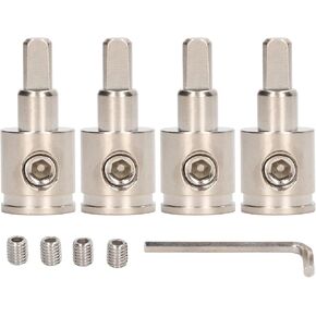 4Pcs Amp Input Reducer 0GA to 4 Gauge Wire Reducer Power Ground Input Reducer Adapter Brass for Car