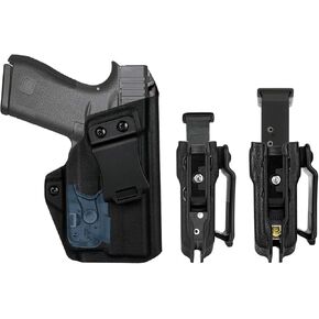 IWB Holster Right Hand Fits Glock 43/43X w/TLR-6/TLR-6 HL Pistol Holster & Universal 9/.40 Double/Single Stack Mag Carrier (Stream Light TLR-6/TLR-6 HL Must be Attached,Not Compatible G43X MOS)