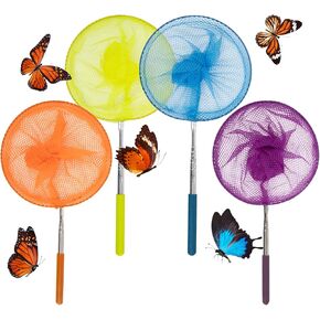 4 Pack Telescopic Butterfly Nets - Butterfly Catcher Catching Insect Fishing Nets Outdoor Tools for Catching Bugs Fish Insect Ladybird Extendable from 6.7" to 24"