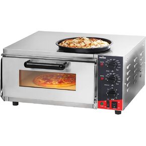 CROSSON ETL Listed Countertop Electric Indoor Commercial Pizza Oven with Pizza Stone And 30-minitue Timer,Indoor Stainless Steel Commercial Pizza Maker for Restaurant Home Use,120V/1800W