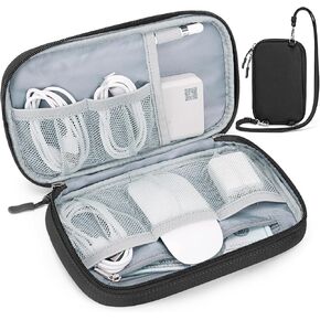 FYY Travel Cable Organizer Pouch - Enlarge Electronic Organizer Carry Case Portable Waterproof All-in-One Electronic Accessories Storage Bag for Cord, Charger, Phone, Earphone, Black