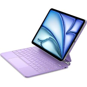 Magnetic Keyboard for iPad Air 11-inch (M2) 2024 & iPad Pro 11 inch (4th/3rd/2nd/1st) Gen 2022,iPad Air 5th/4th Gen 10.9",Click-Anywhere Trackpad with 7 Color Backlit Floating Keyboard-Purple
