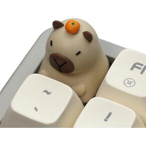 Artisan Keycaps - Capybara keycaps Cute Anime Cartoon Resin Keycaps ESC Orange Handmade Keycap fit Cherry Gateron MX Switches for Mechanical keycaps (Capybara_keycap - Paid-Poo)