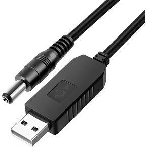 5V USB to 12V DC Cable, 5V to DC 12V Voltage Step Up Converter Cable, 3ft Power Supply USB Cable with 5.5 x 2.1mm, 5.5 x 2.5mm DC Jack for Fans, LED Lamps, Bluetooth Audio （3.3ft）