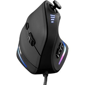 TRELC Gaming Mouse with 5 D Rocker, Ergonomic Mouse with 10000 DPI/11 Programmable Buttons, Vertical Gaming Mice Wired for PC/Laptop/E-Sports/Gamer (Black)