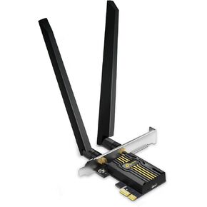 TP-Link WiFi 7 BE6500 PCIe WiFi Card Archer TBE400E | Tri-Band Network Card for Desktop PC | Bluetooth 5.4| High-Gain Antennas| MLO, WPA3| Supports AMD/Intel Motherboard | Not Compatible w/Windows 10