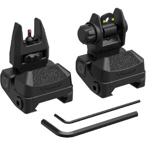 VOTATU V4 Fiber Optic Flip-Up Sight Lightweight Back Up Front and Rear Polymer Sights Deployable Sites