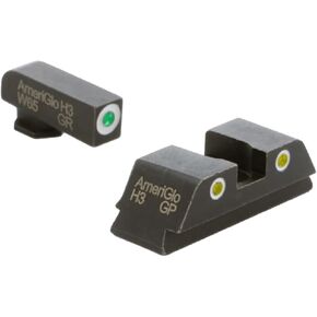 Ameriglo Classic Tritium الأمامية/الخلفية مربعة 3 نقطة مربع مجموعة متوافقة مع Glock Gen 1-4 9mm/.40/.380 ، Gen 5 10mm/.45