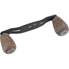 Akozon Premium Wood Knob Carbon Fiber Frame Fishing Reel Handle with Easy Install Fittings - Universal Compatibility Replacement Parts for Various Reel Brands