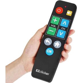 Big Button Universal TV Remote for Seniors, Simple Easy to Use, Dementia Products for Elderly, Works with Major TV Brands (2xAAA Batteries Not Included) (Black)