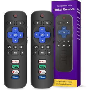 2-Pack Classic Roku Remotes Compatible with TCL/Onn/Hisense/Philips/Sharp/Westinghouse/Insignia Roku TV