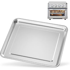 Stainless Steel Baking Tray Pan Compatible with Cuisinart Airfryer TOA-060 and TOA-065 (with Cuisinart Airfryer TOA-060 and TOA-065)