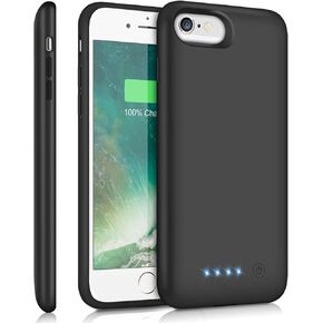 علبة بطارية aboe لـ iPhone 8/7/6S/6/SE (2020) ، [6000mAh] حزمة بطارية شحن قابلة لإعادة الشحن من أجل iPhone 8/7 APPHING APPHIS [أسود]