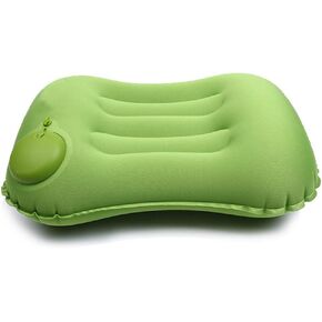 Ultralight Compressible, Comfortable for Sleeping While Traveling, Hiking, Backpacking, Ergonomic Inflating Camping Pillows for Neck and Lumbar Support (Gre, Green